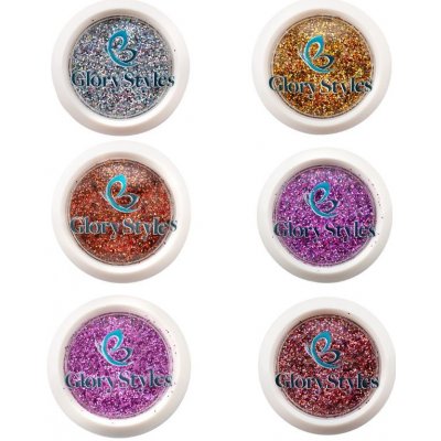 GloryStyles Sada glitrů na nehty 6 ks – Zboží Mobilmania