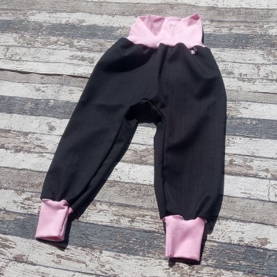 Yháček Softshellové kalhoty podzim černá/světle růžová – Zboží Mobilmania