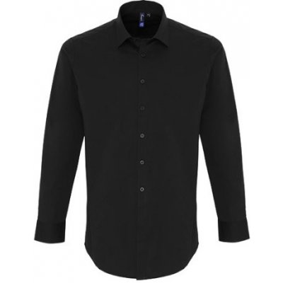 Premier Workwear pánská bavlněná košile s dlouhým rukávem PR244 black