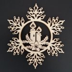 AMADEA Dřevěná ozdoba vločka se svíčkami 9 cm – Hledejceny.cz