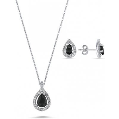 Olivie stříbrná souprava kapka black 5832 – Zboží Dáma
