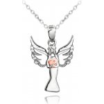 Minet Stříbrný anděl s rosegold srdíčkem JMAN0258PN45 – Zboží Mobilmania