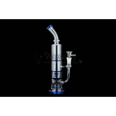 WeedShop Skleněný bong 28 cm s 3x Honeycomb perkolátorem Modrá – Zboží Mobilmania