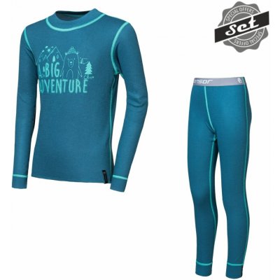 Sensor Double Face Set Adventure dětský triko dl.rukáv + spodky safír – Zboží Mobilmania