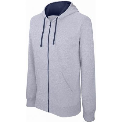 Kariban mikina s kontrastní kapucí Contrast Hooded Sweatshirt Navy/Fine Grey – Zboží Mobilmania