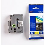 Páska Brother TZE-355, 24mm, černá/bílá, laminovaná, délka 8m – Zboží Živě