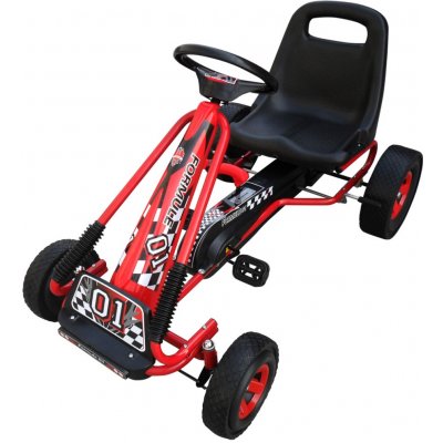 go-kart 90255 vidaXL Červené šlapací auto s nastavitelným – Zboží Mobilmania