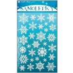 Anděl Samolepky vločky bílé s nafouklým efektem s jemnými glitry 10001 25x14cm – Hledejceny.cz