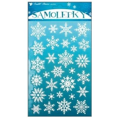 Anděl Samolepky vločky bílé s nafouklým efektem s jemnými glitry 10001 25x14cm – Hledejceny.cz