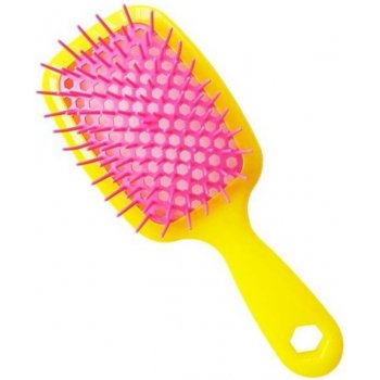 Jorgen rozčesávací kartáč na vlhké a suché vlasy žluto růžový 69986