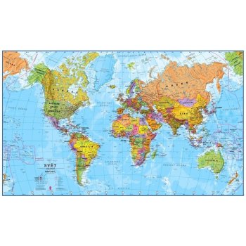 Excart Maps Svět - nástěnná politická mapa 100 x 60 cm (ČESKY) Varianta: bez rámu v tubusu, Provedení: laminovaná mapa v lištách