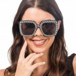 CHAKS Brýle černé s kamínkovým lemováním – Zboží Dáma