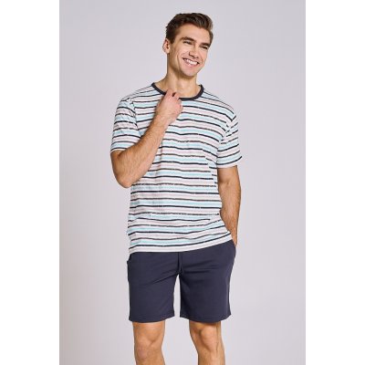 Taro 3180 Ronnie pánské pyžamo krátké pruhy šedé – Zbozi.Blesk.cz