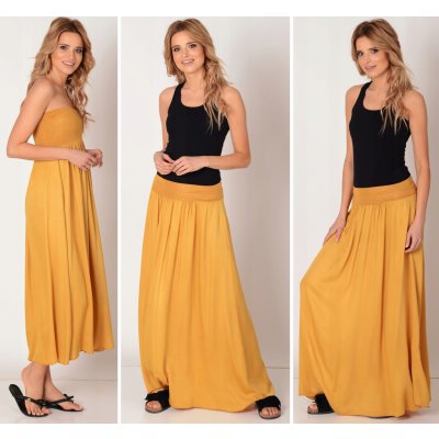 Fashionweek dlouhá letní sukně ze vzdušného materiálu MAXI MF5/M266 hořčičný – Hledejceny.cz