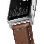 Nomad Traditional Band kožený řemínek se stříbrnými detaily pro Apple Watch Ultra 49mm 8/7 45mm/6/SE/5/4 hnědá NM1A4RST00 – Zboží Živě