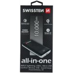 Swissten power bank ALL-IN-ONE PRO s výměnnými vidlicemi (USA, EU, UK) 10000 mAh 20W černá 22013978 – Zboží Mobilmania