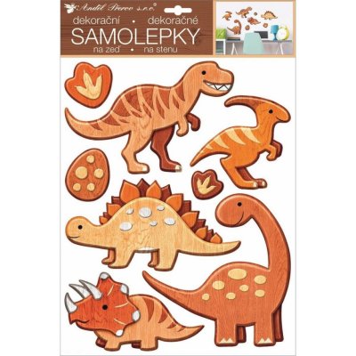 Samolepka na zeď plastická 41 x 28 cm dinosauři – Zboží Mobilmania