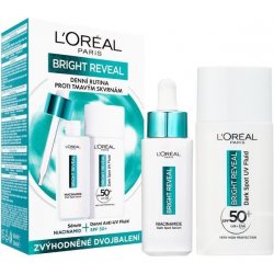 L'Oréal Paris Bright Reveal Dark Spot UV Fluid SPF50+ : denní pleťový fluid Bright Reveal Dark Spot UV Fluid SPF50 50 ml + pleťové sérum Bright Reveal Niacinamide Dark Spot Serum 30 ml pro ženy