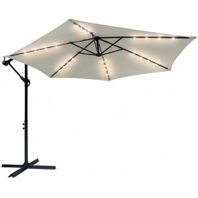Avenberg Velký polohovatelný slunečník Sunny LED 300, béžová – Sleviste.cz