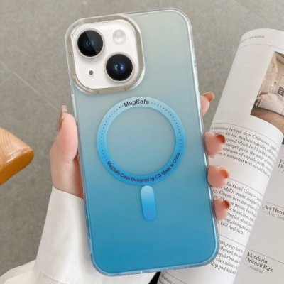 Pouzdro Appleking ochranné s barevným přechodem a MagSafe iPhone 14 Plus - modré