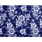 Bavlněná látka / plátno modrotisk květy Varianta: 2 (22220-1) modrá tmavá, Balení: 1 m – Zboží Dáma