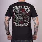 Motorkářské Black Heart tričko SKELETON CHOPPER černá – Zboží Mobilmania