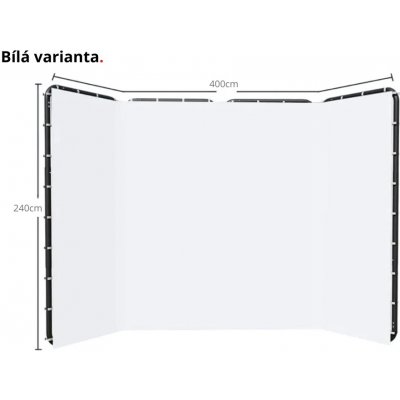 Fotověci Fotoplátno Fotopozadí Fotografické Pozadí s Oky a Fixací 2,4 x 4m - Výběr Barev Barva: Bílá – Zboží Mobilmania