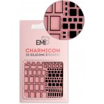E.Mi Charmicon 3D Silicone Stickers 160 Squares Black samolepka – Zboží Mobilmania