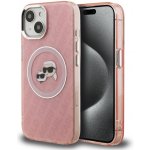 Karl Lagerfeld IML K&CH Heads Repeated Logo MagSafe Zadní Kryt pro iPhone 15 Pink – Zboží Živě
