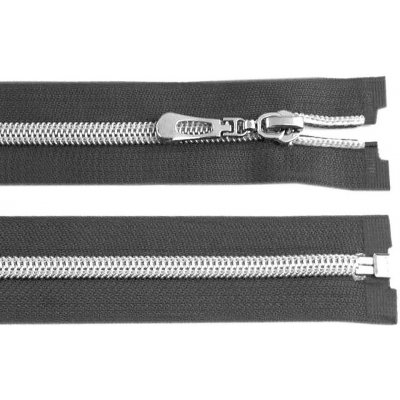 Spirálový zip se stříbrnými zoubky šíře 7 mm délka 60 cm - 322 černá – Hledejceny.cz