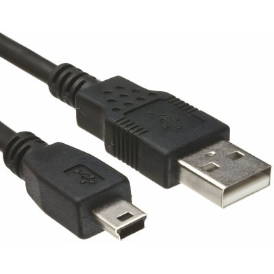 Digitus USB USB A samec na B-mini 5pin samec, 2x stíněný, měď, 1m, černý – Zboží Mobilmania