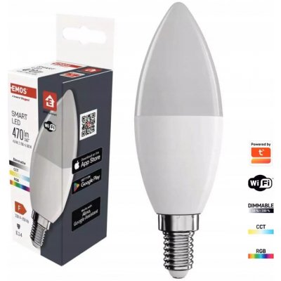 Emos LED žárovka GoSmart E14 470 lm 4,8 W RGB CTT Wi-Fi – Zboží Mobilmania