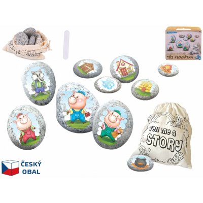 Mikro trading Tři malá prasátka pohádková sada kamínků se samolepkou 10 ks v krabičce – Hledejceny.cz