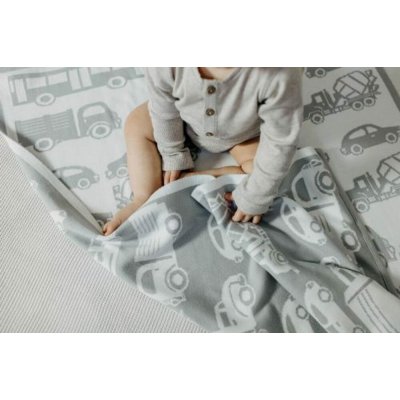 Mimmo.cz bavlněná deka Auta šedá – Zbozi.Blesk.cz