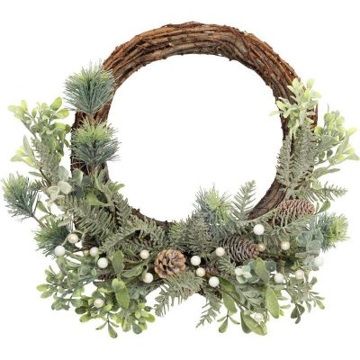 MagicHome Vánoční věnec proutěný s přírodními větvičkami 48x41x11 cm – Hledejceny.cz