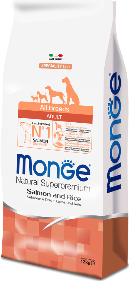 Monge Natural Superpremium losos a rýže 2 x 12 kg