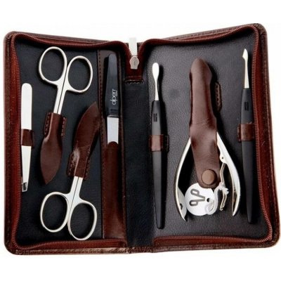 Alpen Manikúrní sada Nickel na zip kožená hnědá 7 ks – Zboží Dáma
