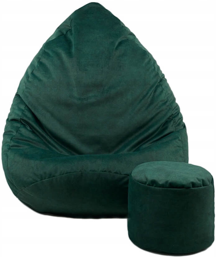 Toffel sedací vak maxi comfort velur 125 x 95 cm tmavě zelená