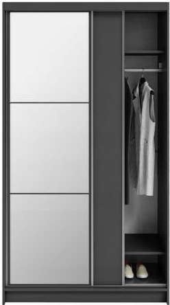 DobreSny Denve 120 x 218 x 60,3 cm šedá se zrcadlem
