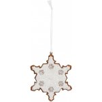 Clayre & Eef Závěsná dekorace perníková vločka Frosted Ginger - 9*1*10 cm – Hledejceny.cz