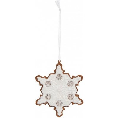 Clayre & Eef Závěsná dekorace perníková vločka Frosted Ginger - 9*1*10 cm – Hledejceny.cz