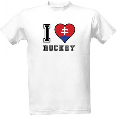 Tričko s potiskem I love hockey pánské bílé – Zboží Mobilmania