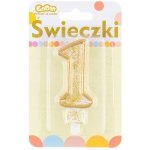 Godan Dortová svíčka číslo 1 zlatá – Sleviste.cz