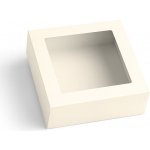 KRAFTHOUSE.EU Dárková krabička krémová čtvercová s okénkem KM-013CO Okno: Srdce – Zboží Dáma