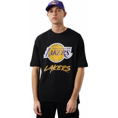 Los Angeles Lakers tričko NBA Script Mesh T-shirt Black Yellow – Zboží Mobilmania
