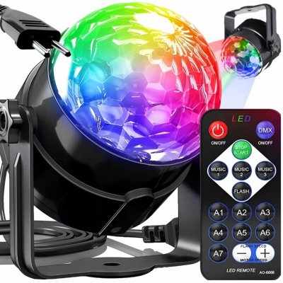 DISKO KOULE PROJEKTOR DISCO LED REFLEKTOR RGB – Sleviste.cz