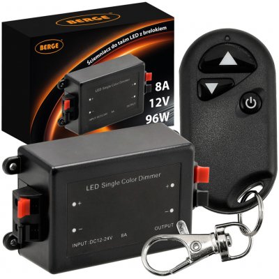 Stmívač LED ovladače pro pásky 12V 24V MONO regulátor s dálkovým ovládáním 8A 96W BAS011 – Zboží Mobilmania