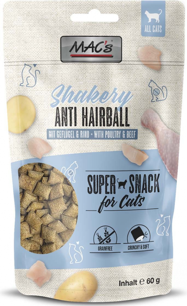 Mac\'s Cat Shakery Anti Hairball pamlsky 60 g