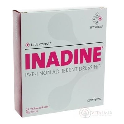 INADINE Povidone Iodine neadhezivní krytí 9,5 x 9,5 – Zboží Dáma