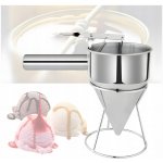 Trychtýř dávkovač porcovací dávkovač na omáčky voskového těsta ocel 1,2 l stojan – Sleviste.cz